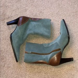 Blue suede boots